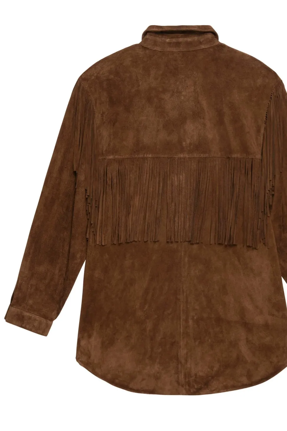 THE SUEDE FRINGE SHIRT JACKET