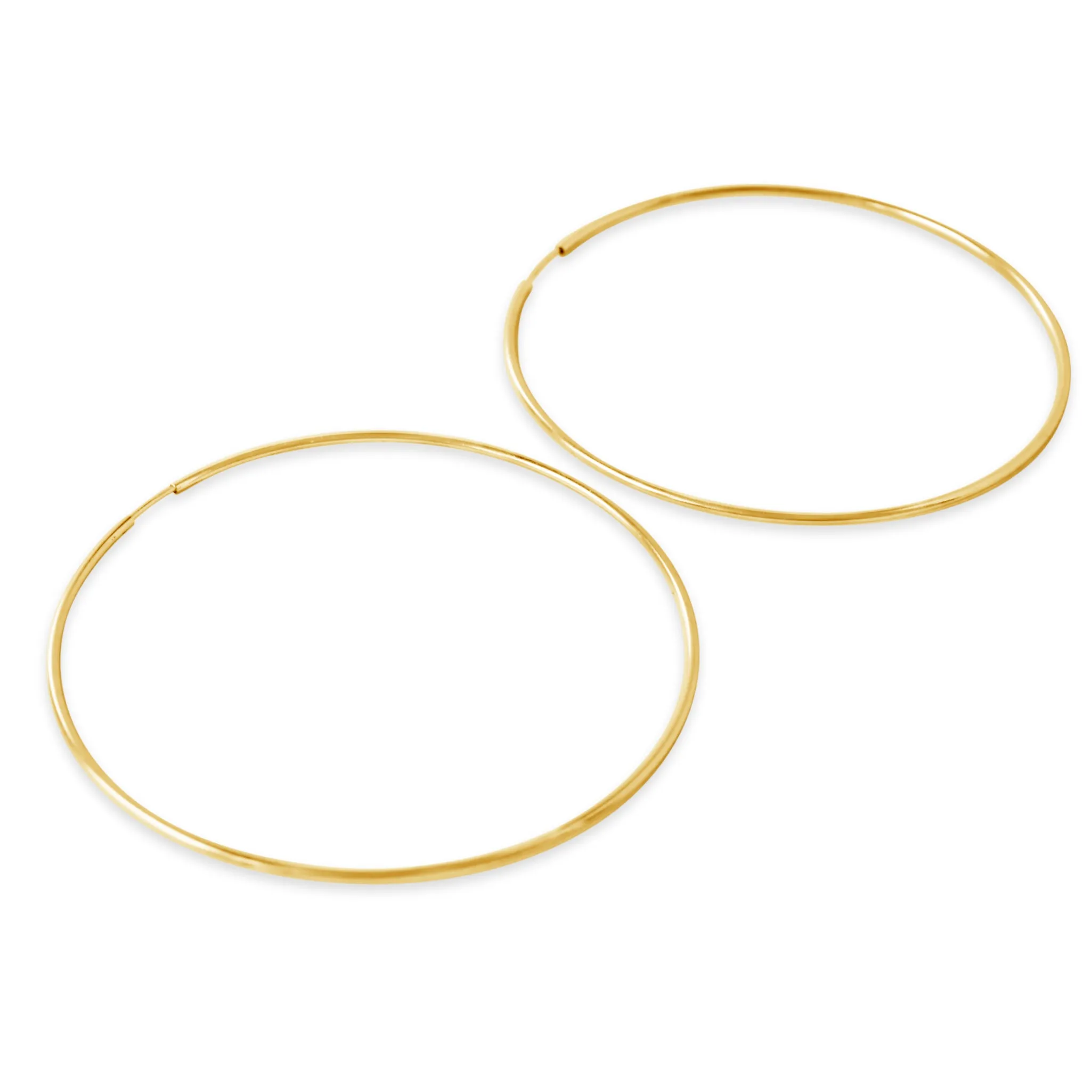 Thin Endless Hoop Earrings, Gold or Rose Gold