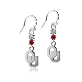 University of Oklahoma Crystal Dangle Earrings - Silver