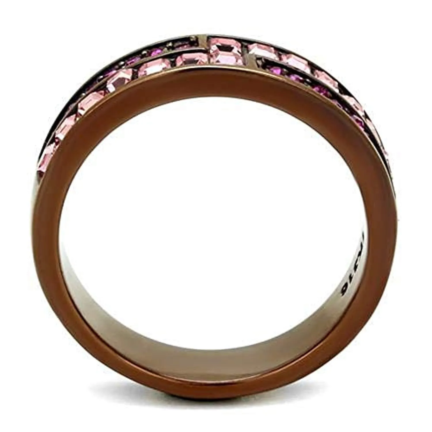 WildKlass Stainless Steel Ring IP Coffee Light Women Top Grade Crystal Multi Color