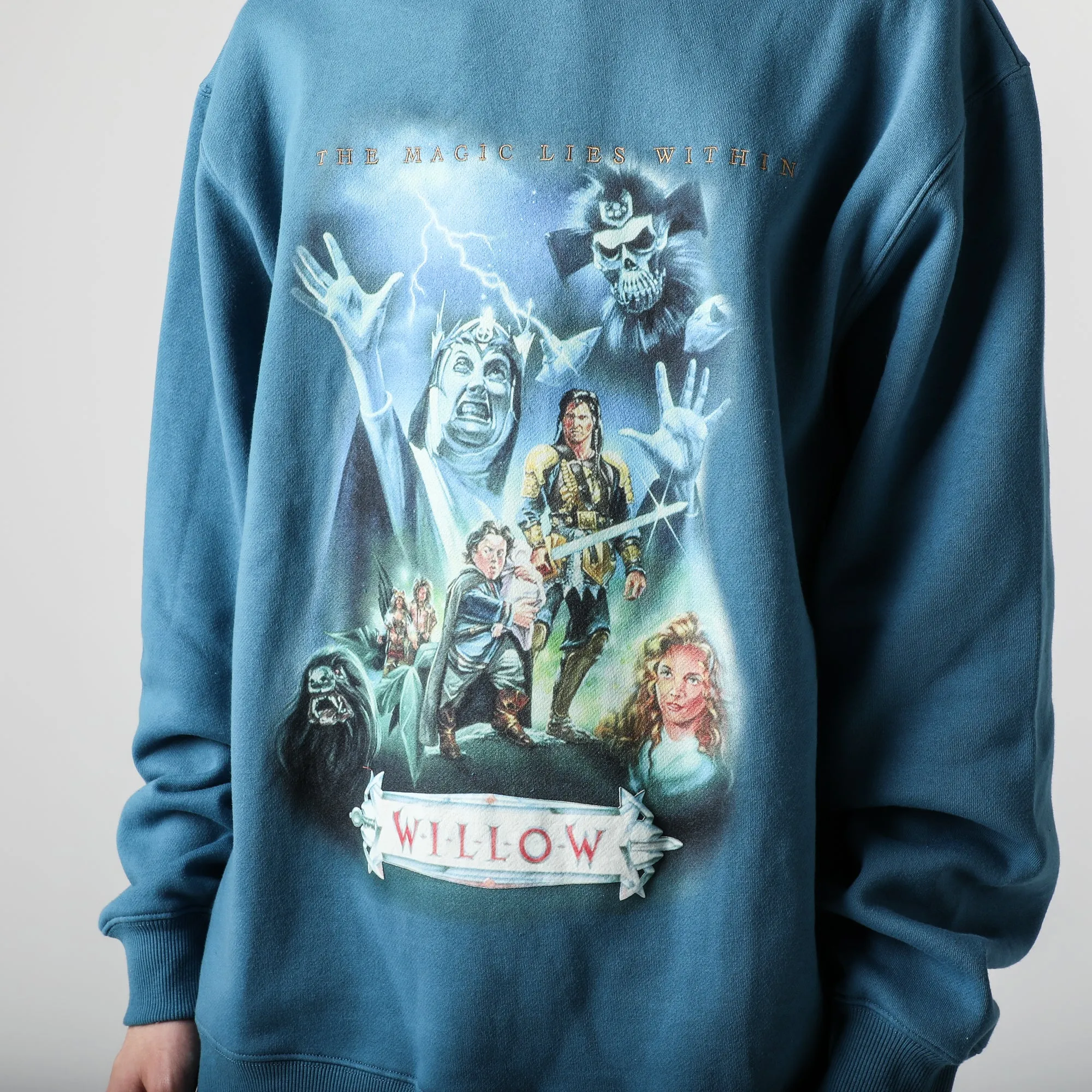 Willow Movie Poster Blue Crew Neck Sweatshirt