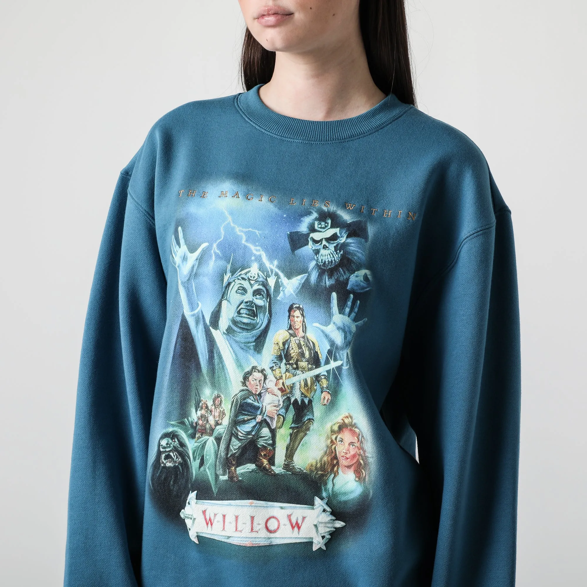 Willow Movie Poster Blue Crew Neck Sweatshirt