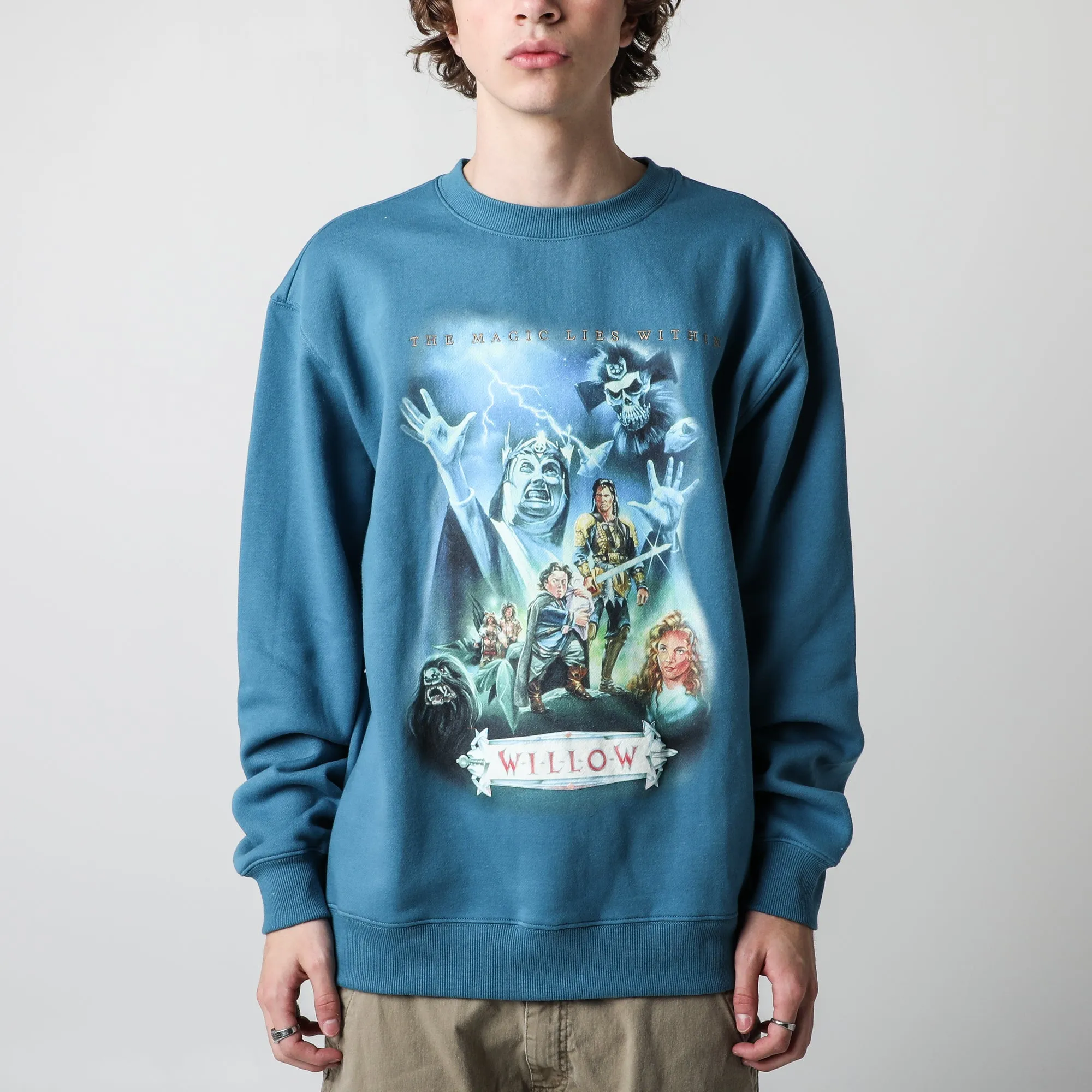 Willow Movie Poster Blue Crew Neck Sweatshirt