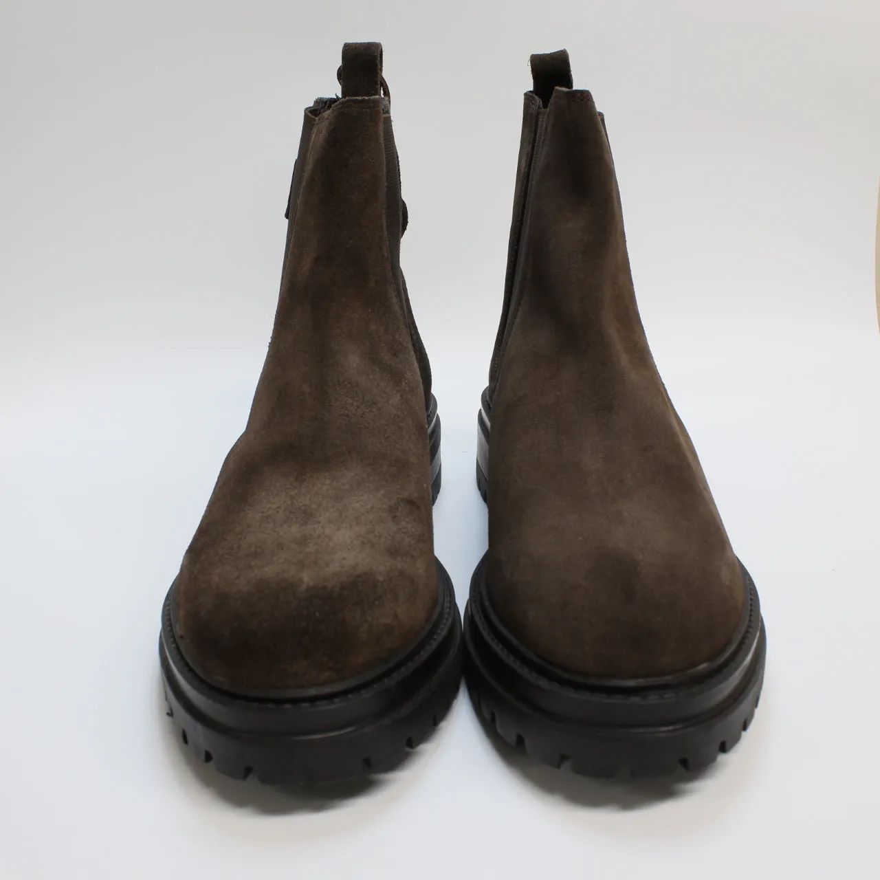 Womens Office Angelica Cleated Chelsea Boots Brown Suede Uk Size 7