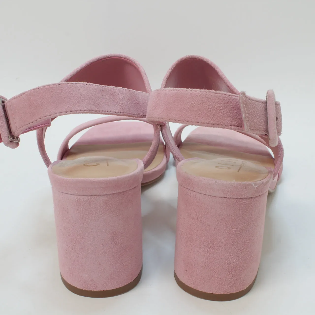 Womens Office Madeline Two Part Block Heels Pink Suede Uk Size 6