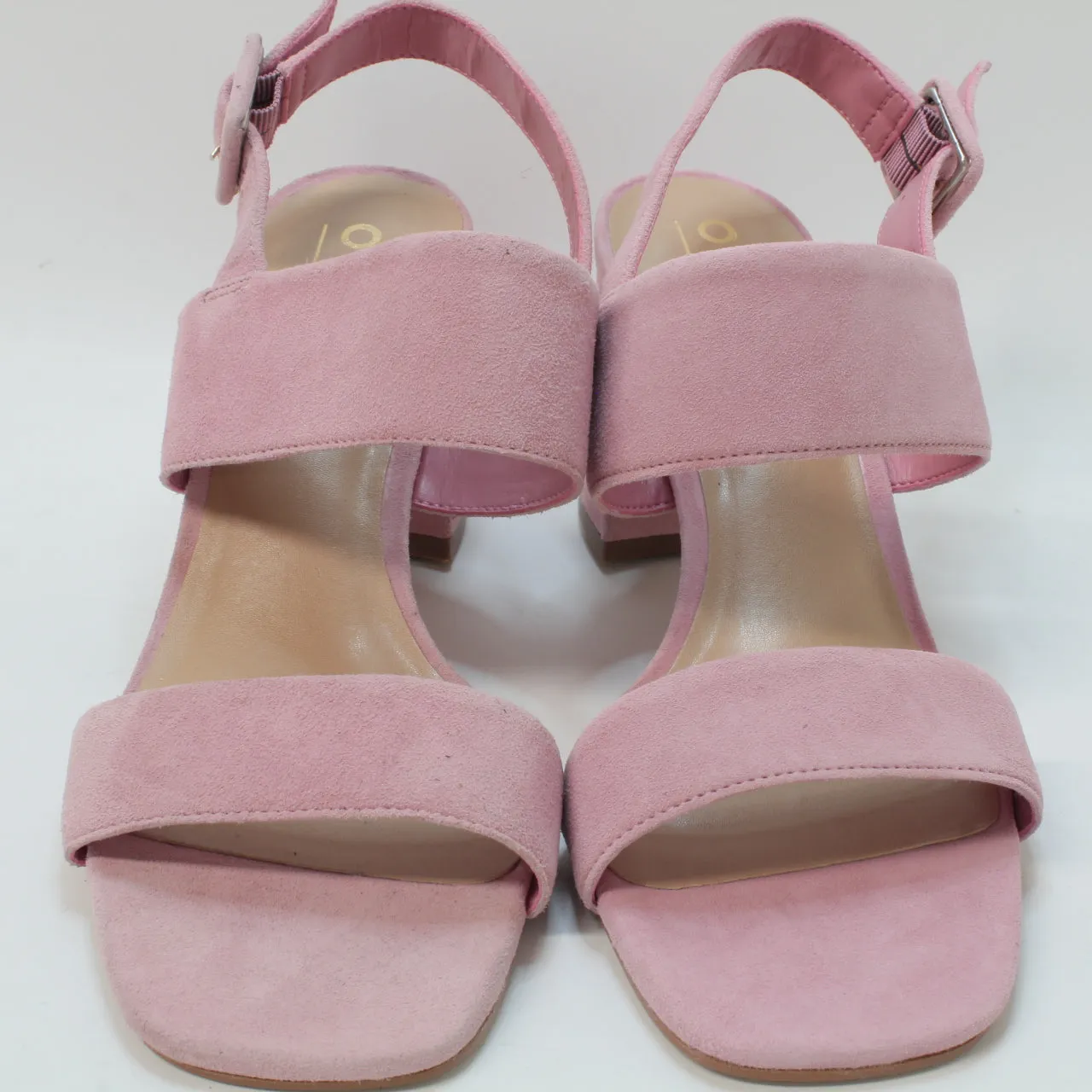 Womens Office Madeline Two Part Block Heels Pink Suede Uk Size 6