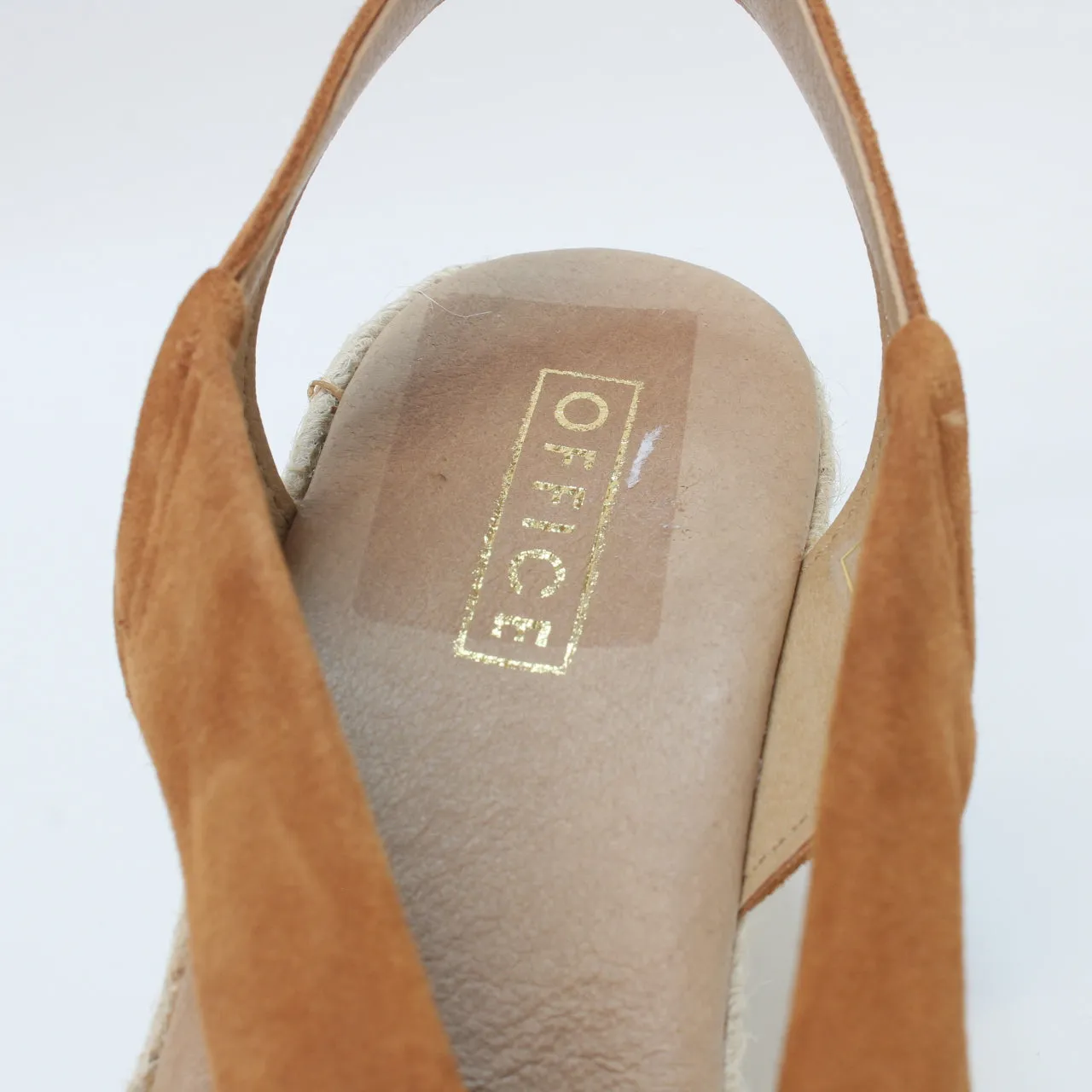 Womens Office Melly Strap Detail Espadrilles Tan Suede