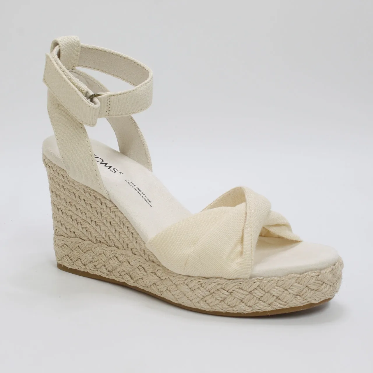 Womens Toms Marisela Wedge Sandals Natural Woven